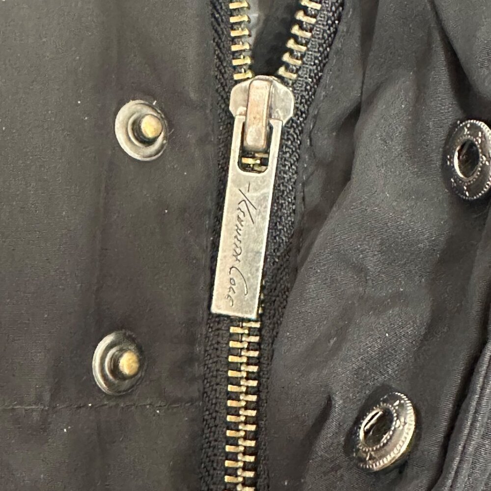 Kenneth Cole Mens Hooded Black Puffer Coat M Zipper Snap Closure 60/40 Down/Fowl - Picture 4 of 13